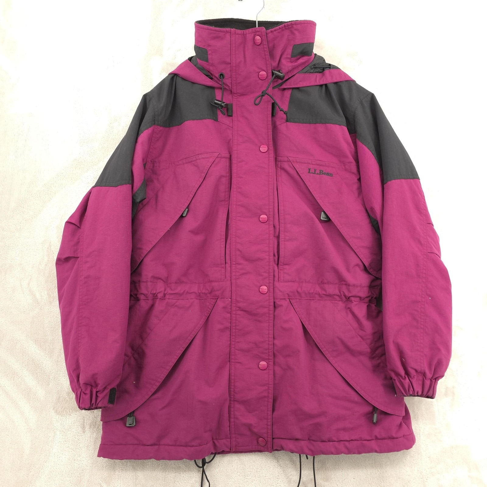 Vintage Ll Bean Jacket Womens L Purple Hooded Thinsulate Ski Parka Winter Coat